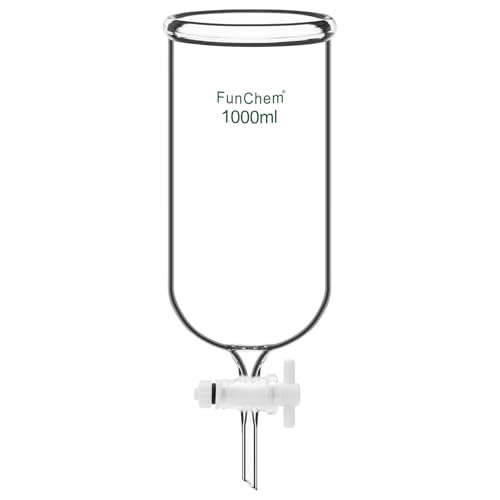 Entonnoir de laboratoire FunChem 1000 ml en verre borosilicaté haute résistance chimique
