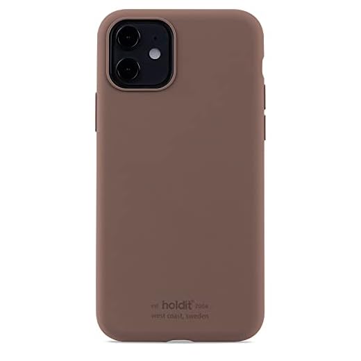 Holdit Silikonskal till iPhone 11 (6,1”) - Ultra tunt silikonskal (0,8mm) - Skyddar hela mobilen, förhöjd kamerakant - Dark Brown