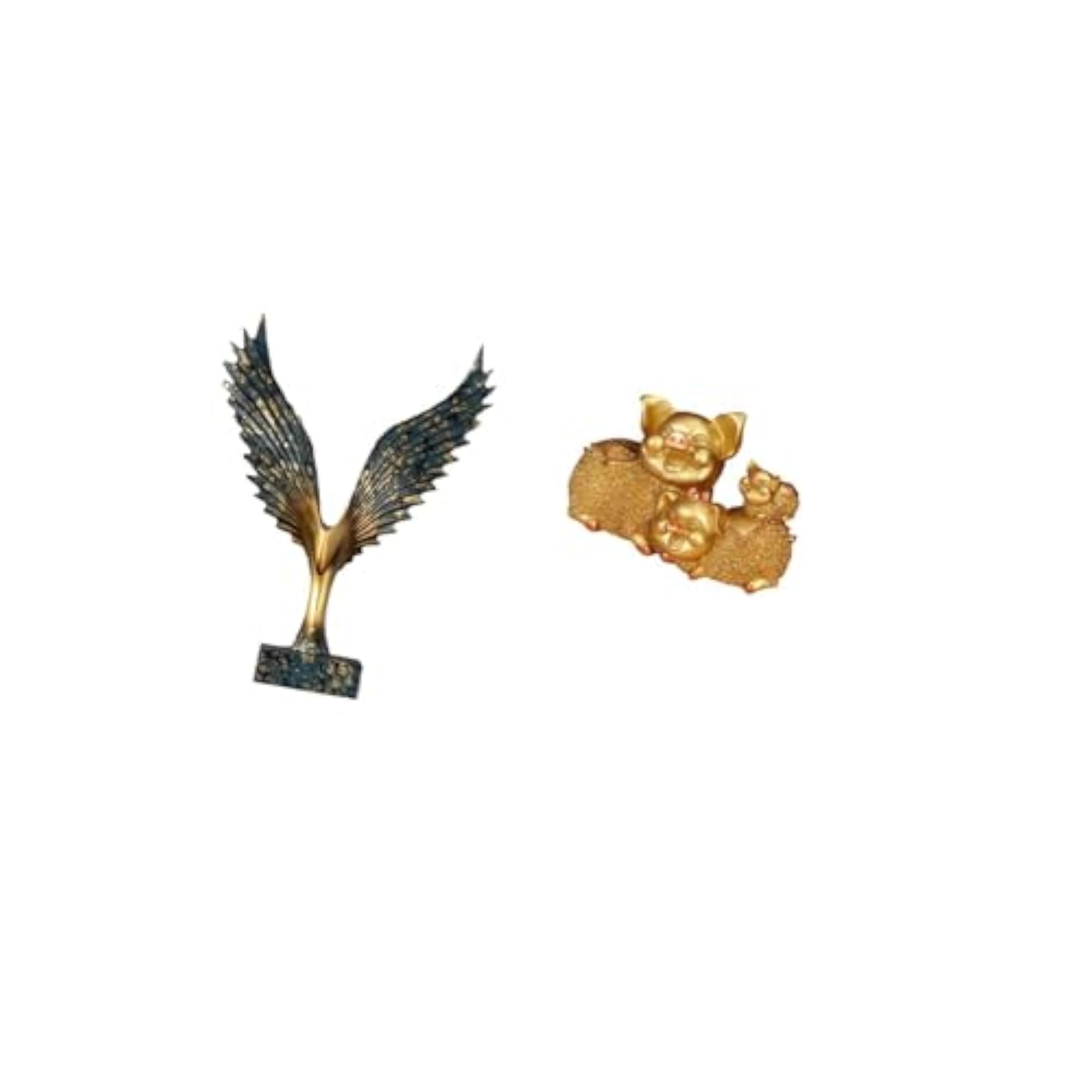 Resin Spreading Wing Pig Statue Decorative Sculpture