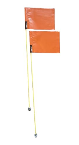 JLP 7' Foot Snow Trailer Markers & Flags Poles Guides Set Yellow Cargo PWC Motorcycle RV Travel Trailer, Red