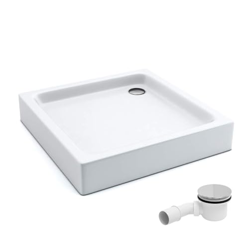 AQUABAD Duschwanne/Duschtasse | Komplettset Forta Plus mit LeakProtect Technologie Smooth White 70x70cm Quadrat | inkl. Ablaufgarnitur/Siphon Alcadran A49CR AQUABAD Duschwanne/Duschtasse | Komplettset Forta Plus mit LeakProtect Technologie Smooth White 70x70cm Quadrat | inkl. Ablaufgarnitur/Siphon Alcadran A49CR