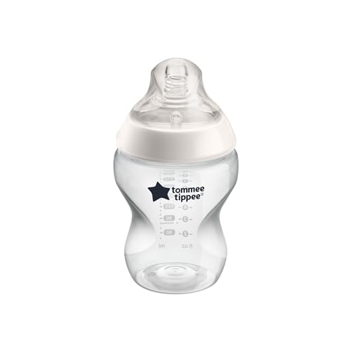 Image of Tommee Tippee Closer to Nature Baby Bottle, Breast-Like Nipple with Anti-Colic Valve, 9oz, 1 Count