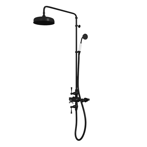 Image of Abbey 10 x 22 Shower Faucet Set with Handshower, Matte Black