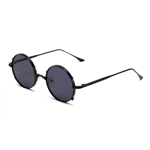 Lunettes de soleil rondes en métal précieux style rétro punk chic et intemporel