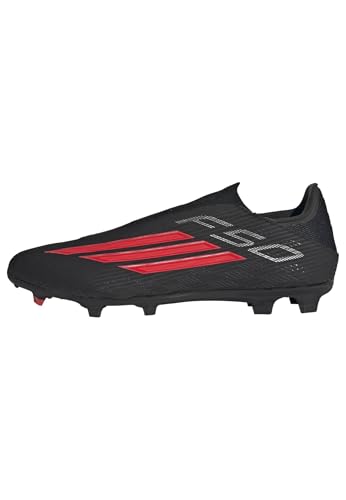 adidas Unisex Adulto F50 League Laceless Firm Ground/Multi Ground Football Boots, Core Black/Lucid Red/Core Black, 40 2/3 EU