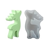 Molde de silicona de animales, molde de silicona de ciervo para Navidad, hogar moldes de jabón de cocina para decoración de chocolate boda vela regalos dulces
