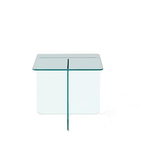 Mesa de sofá minimalista en cristal de seguridad curvado con acabado limpio y sofisticado 7
