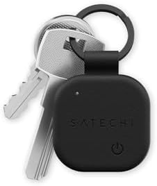 Satechi FindAll Keychain with Find My, Wireless Rechargeable, Location Tracker, Left-Behind Alerts, Loud Audible Chime, Works with iPhone, iPad, Mac – Black