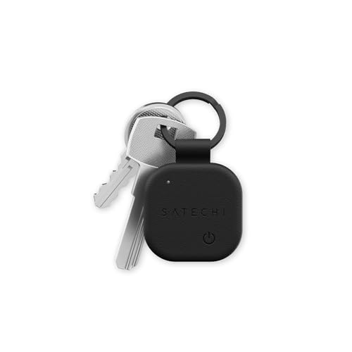 Satechi FindAll Keychain with Find My, Wireless Rechargeable, Location Tracker, Left-Behind Alerts, Loud Audible Chime, Works with iPhone, iPad, Mac – Black