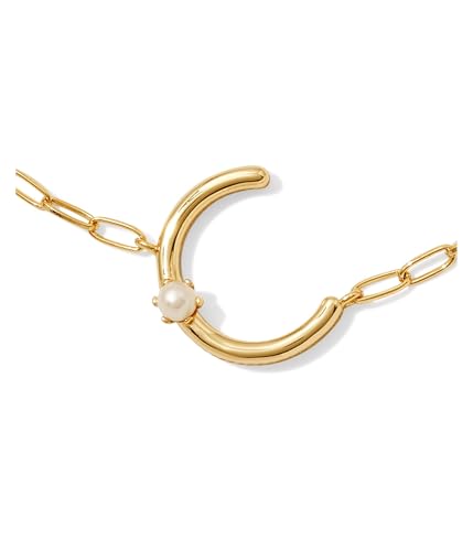 Kendra Scott Womens Pearl Letter C Short Pendant Necklace Gold White Pearl One Size3