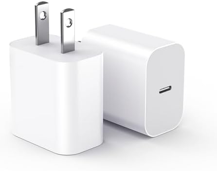 USBC Charger Block for iPhone 17 Charging Plug,MFI Certified Fast USB C Wall Cube 2Pack Power Adapter for iPhone 17/Air/16/16E Pro/Plus/Pro Max/15/14/13/12/11,for iPad Air/Mini USB-C Charge Brick Box