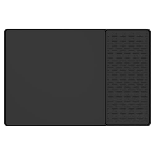 KHZSPP Tapete de café de 61 cm x 40 cm para bancada, tapetes de silicone para café com tapete de secagem removível, antiderrapante e almofada de manchas para máquina de espresso, máquina de café