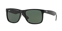 Ray-Ban RB4165 Justin Sunglasses + Vision Group Accessories Bundle (Black/Dark Green (601/71),55)