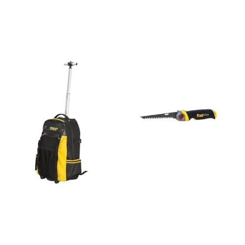 Stanley - FatMax Sac à Dos Porte-Outils à Roulettes - Nylon Ultra Résistant 600 Deniers - Multipoches & Scie pour Usage Général - Découpe du Plâtre - 8...