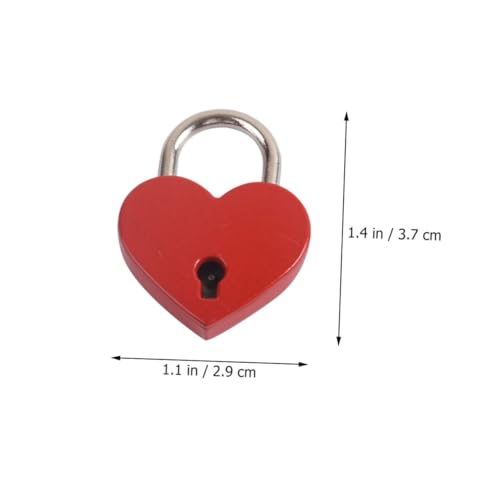 Kisangel 2セット 愛らしいハート形南京錠 鍵付きミニロック ジュエリーボックス 日記 ハンドバッグ用 旅行や記念日に カップルや家族への贈