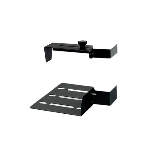 Soporte colgante para torre de PC bajo el escritorio - Soporte metálico negro de acero al carbono, resistente, para torres de CPU en escritorios ajustables y móviles miniatura 1