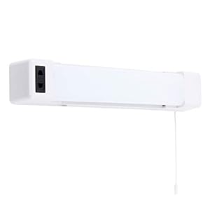 MiniSun Modern Gloss White 5w LED Bathroom Wall Light with Shaver Socket and Pull Switch