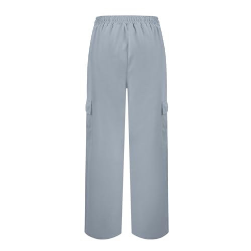 Cargo Sweatpants for Women Baggy Drawstring High Waisted Wide Leg Sweatpants with Pockets Casual Hiking Pull On Pants4