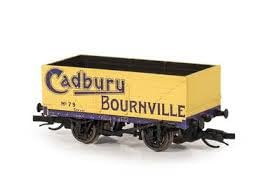 7-Plank Open Wagon with 120mm Gauge, Cadbury Bourneville by PECO
