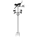 Wind Direction Vane, Cat Mouse Wear Resistant Wrought Iron Exquisite Weather Vane with Ground Insertion Rod for Garden Decoration