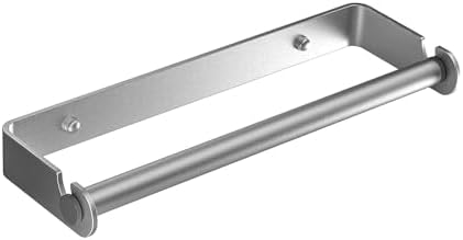 Aheucndg Paper Towel Holder Wall Mount, Self Adhesive or Drill Mounting Paper Roll Holder, Paper Towel Holder Under Cabinet for Kitchen or Bathroom (Silvery 1pack)