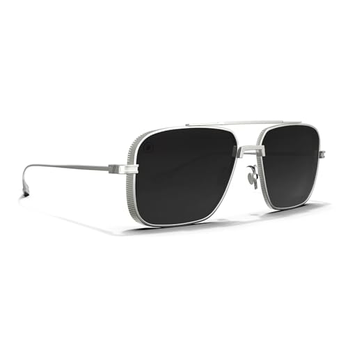 Blenders Eyewear Phoenix Polarized Sunglasses for Women & Men PureBlend Lenses with 100% UV Protection for All-Day Wear Trendy Navigator Shades with Durable Frames Silver
