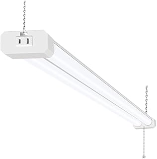 5000K LED Shop Light Linkable, 4FT Daylight 42W LED Ceiling Lights for Garages, Workshops, Basements, Hanging or FlushMount, Included Power Cord and Pull Chain, 4200lm, ETL- 1 Pack