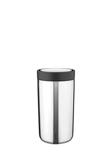 Stelton To Go Click Reisebecher 360° Trinkfunktion - Wiederverwendbarer Kaffee- und Teebecher mit Klickverschluss, ideal für Büro und unterwegs - 0,2 Liter, Stahl