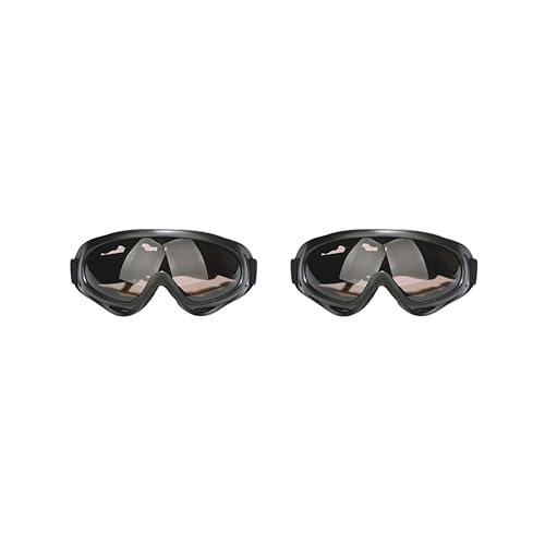 Siepificius Juego de 2 gafas de esquí UV400, resistentes al viento, a prueba de polvo, color marrón claro
