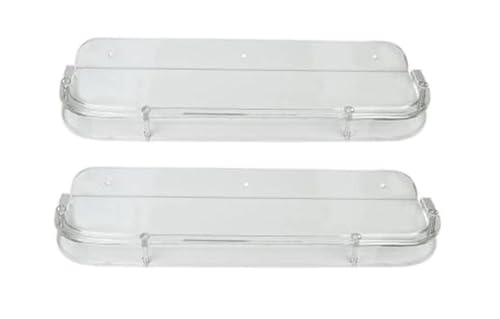 Image of 18inch Square Transparent ABS Plastic Unbreakable Bathroom Shelf | Wall Mount Rack & Organizer for Kitchen & Bathroom | Durable, Rust-Free, Space-Saving Storage Shelf (Pack of 2)