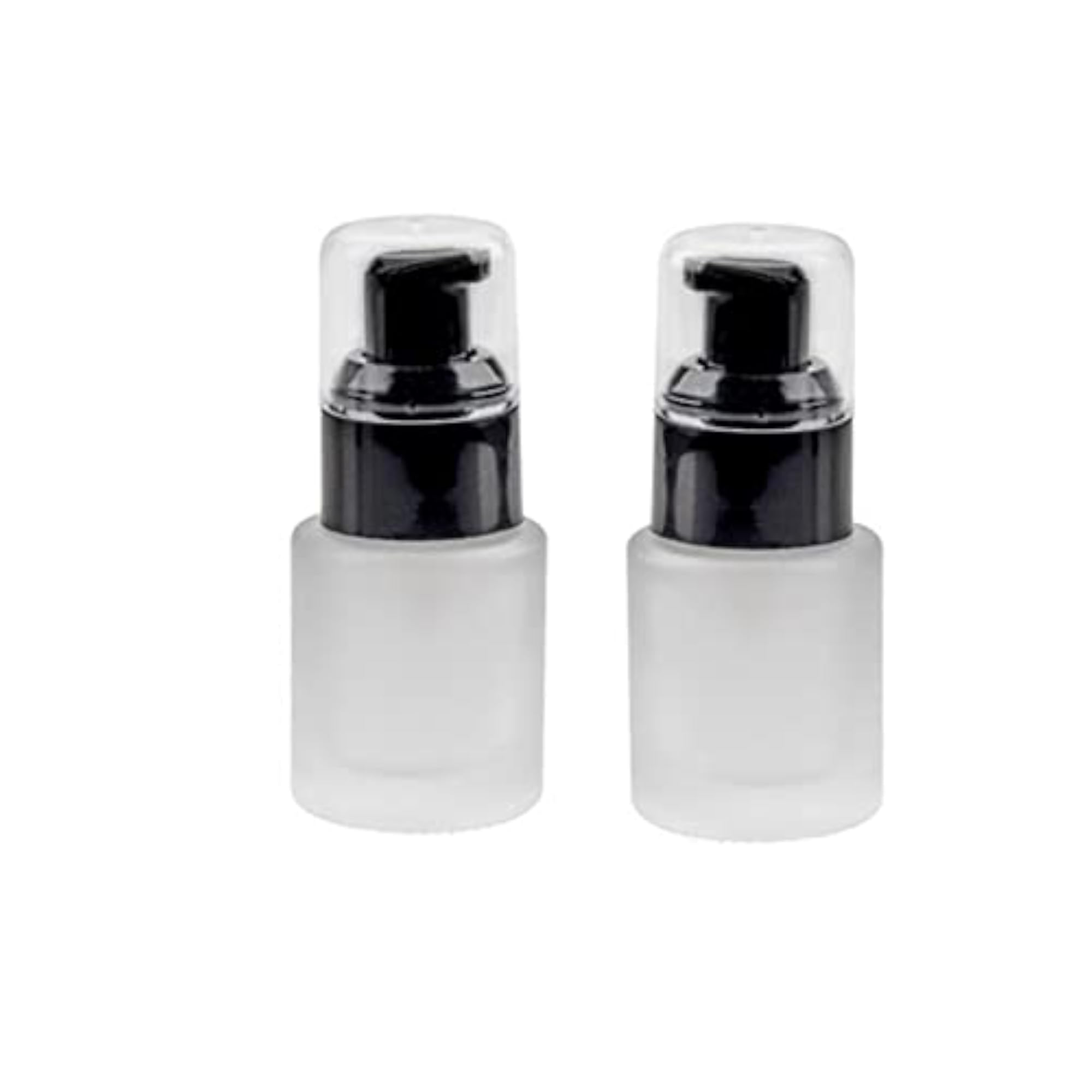 30ml Frosted Glass Pump Bottles, Travel Size Refillable Containers