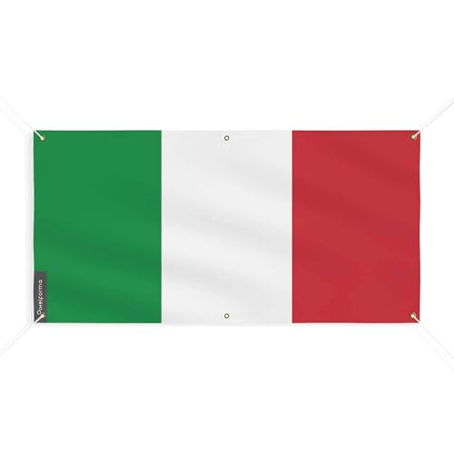 Drapeau de l'Italie 6 oeillets taille M 190x380cm pour pavoisement