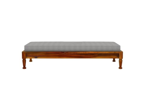 Image of CRAFT D ARTS Solid Sheesham Wooden Diwan Bed for Living Room & Bed Room Furniture | Wooden Diwan /Single Bed | (Honey Finish)