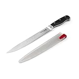 Sabatier Forged Stainless Steel Slicer Knife with EdgeKeeper Self-Sharpening Sheath, 8-Inch