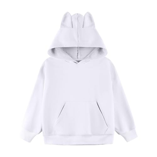 Vuncio Sweatshirt Hoodie Kids Girls Fox Print Cute Fashion Graphic Tops Pullover Hoody Teenage Girls Long Sleeve Winter Loose Comfy School Casual Sports T Shirt Age 3-12 Years (White, 7-8 Years) - Image 6