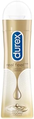 Durex Lubricant, Real Feel Long Lasting Silicone Intimate Pleasure Gel Lube, 100 mL