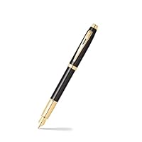Sheaffer 100 Black Lacquer with Gold Tone Medium Fountain Pen