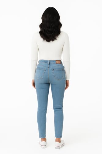 Image of DHYANAM Cotton Denim Jeans for Women - Classic Skinny Fit & Ankle Length Bottom Wear Ladies Outfit