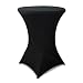 30 inch Highboy Cocktail Round Fitted Stretch Spandex Table Cover Cloth for Party Wedding Black HAORUI