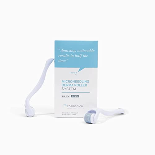 Cosmedica Microneedling Derma Roller for Face 0.25 mm Facial 540 Micro Needles, Skin Care Cosmetic Needling Instrument