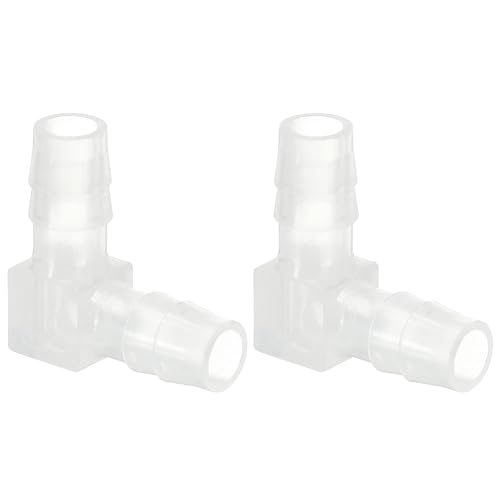PATIKIL Coude à 90 degrés en Plastique de 0,31 Pouce, 2 Paquets de Raccords en L-barbelé, Raccord de Tuyau de Raccordement pour Aquarium, Carburant, gaz, Liquide, air