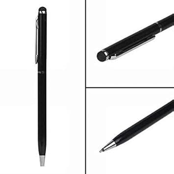 Image of Divine 2 in 1 Capacitive Stylus Pen with Black Ball Pen for Android Touch Sceen Mobile Phones and Tablets All iPads and iPhones Black Colour (Pack 2)