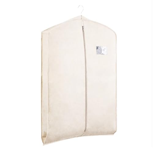 Durable Garment Bag，Oxford Cloth Garmet Bag，Full Closure Hanging Garment Bag，for Fur, Coats, and Garments(White,35.4in/90cm)