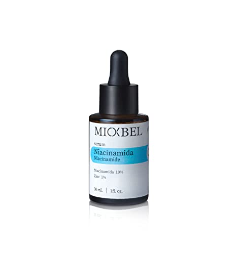 MIOXBEL Gesichtsserum mit Niacinamid 10% und Zink 1%| Anti-Blemish Serum für fettige und Mischhaut | Reguliert überschüssigen Talg und reduziert offene Poren | Anti-Rötungen Serum 30ml Cover