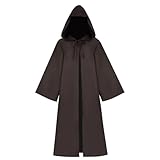 Bichingda Adult Robe Hooded Cloak Halloween Christmas Party Cosplay Costume Vampire Tunic Hooded Uniform Brown
