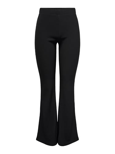 Pantalon évasé ONLY Onlfever en maille côtelée noire taille M