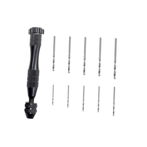 ARTIBETTER 11-piece Hand Twist Drill Set Pin Vise Tool Hand Drill Single-ended Wire Gauge Bit Holder Twisting Tools for Jewelry Bead Diy Craft