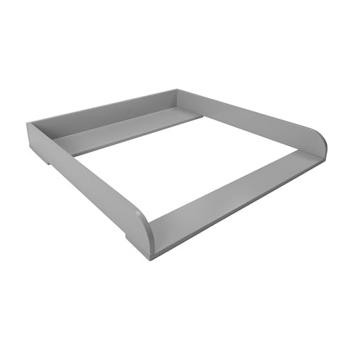 Puckdaddy Elias Changing Mat Compatible with Malm Dressers and Similar 80 x 78 x 10 cm Changing Mat Made of Grey MDF Wood Premium Changing Attachment Including Mounting Material for Wall Mounting