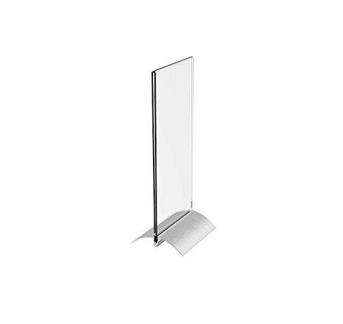 Fixturedisplays® 4 X 9 Acrylic Sign Holder With Aluminum Base, Double-Sided, Bottom Insert - Clear19044 19044 #TOP1