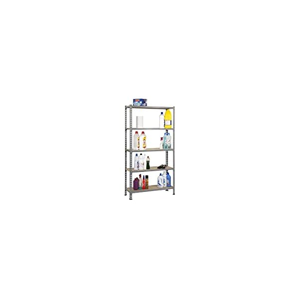 Certeo Schwerlastregal Maderclick | HxBxT 200 x 100 x 40 cm | Traglast pro Fachboden: 150 kg | Verzinkt | Kellerregal… – Bild 3